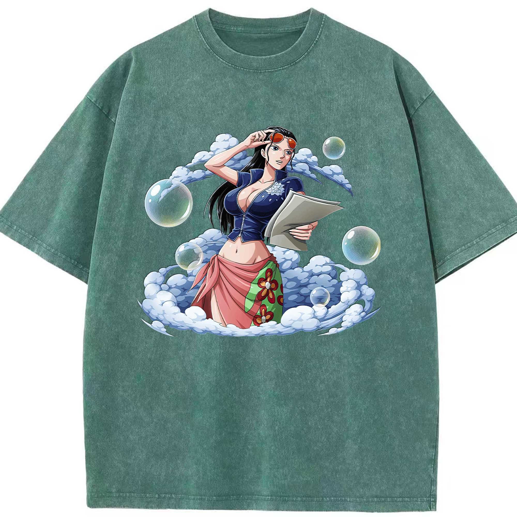 ワンピース ニコ・ロビン ONE PIECE Nico Robin 綿100% ヴィンテージ風 半袖Tシャツ（フロントプリント）
